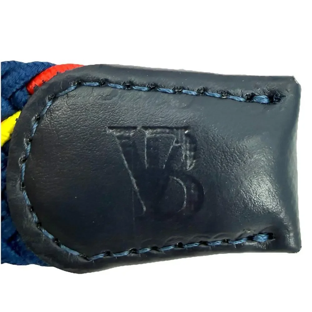 VB Woven Nylon Corded Navy/Multi Color Mens Belt 43 Inches /110 cm